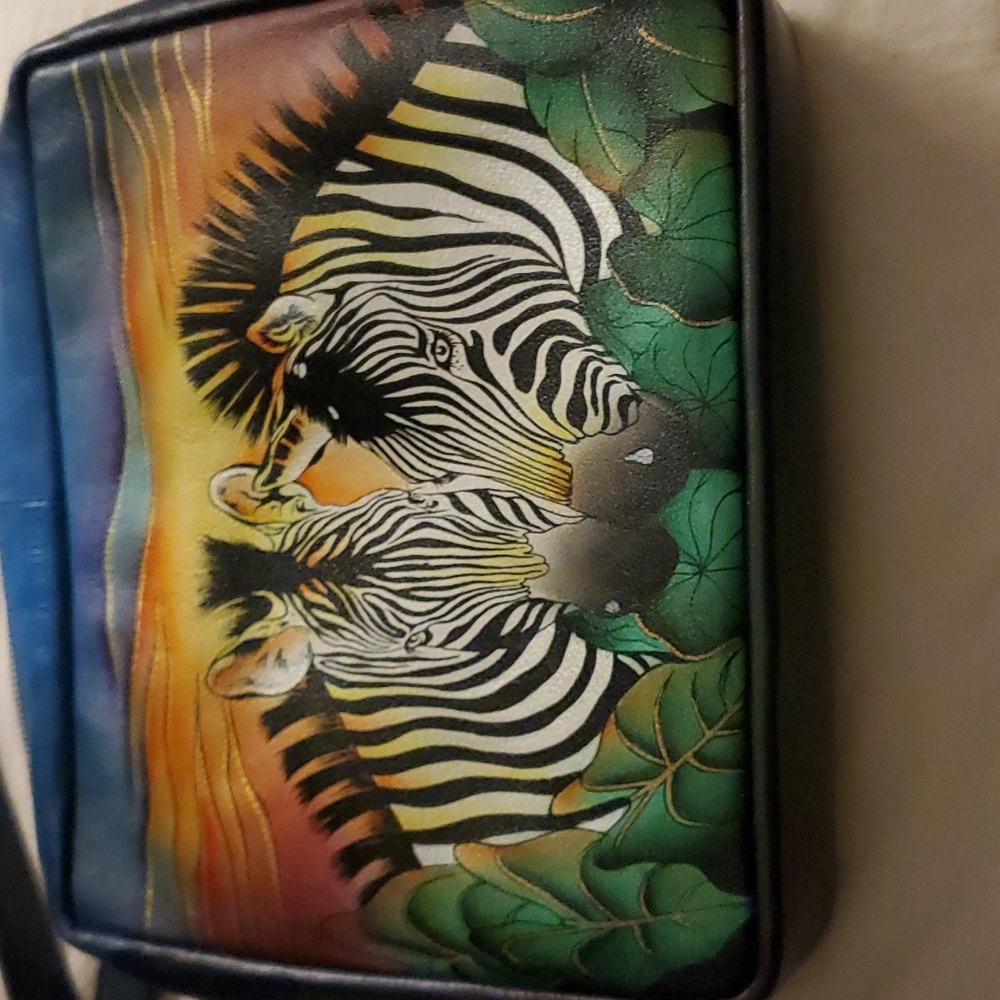 Anuschka Hand Painted Leather Crossbody Organizer